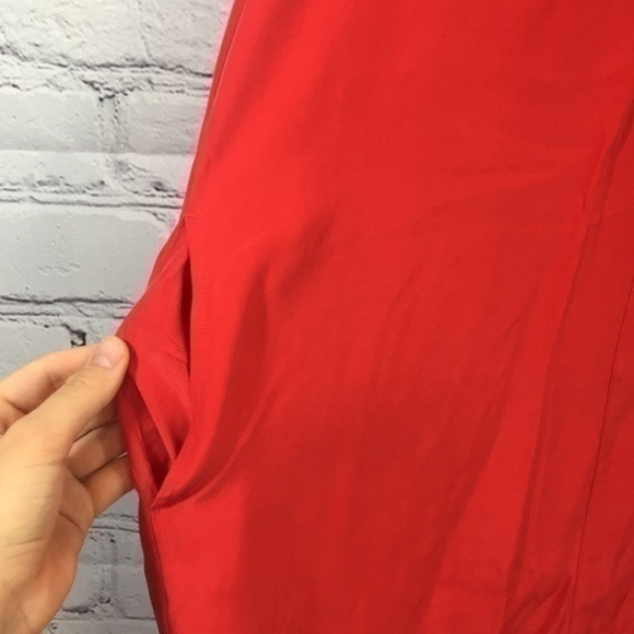 UEC Frame red silk shirt mini dress size small - Picture 5 of 14